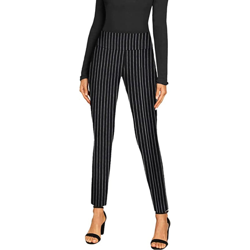 Office Dressy Printed Leggings Skinny Trousers For Women-Legletic