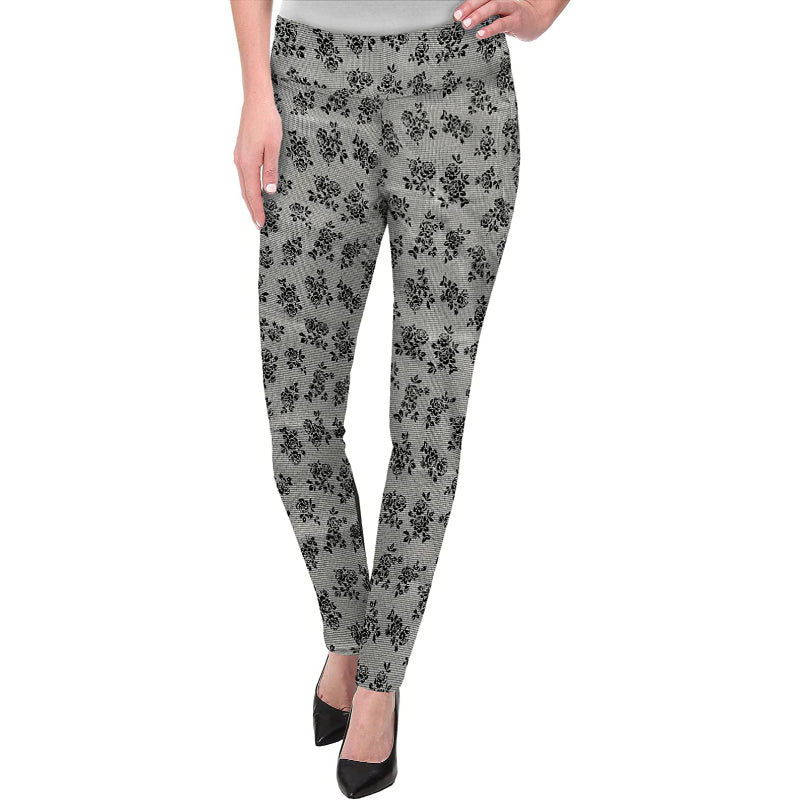 Women's Office Dressy Leggings Skinny Trousers With Print-Legletic