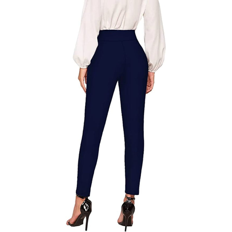 Office Dressy Leggings Skinny Trousers With Print For Women-Legletic