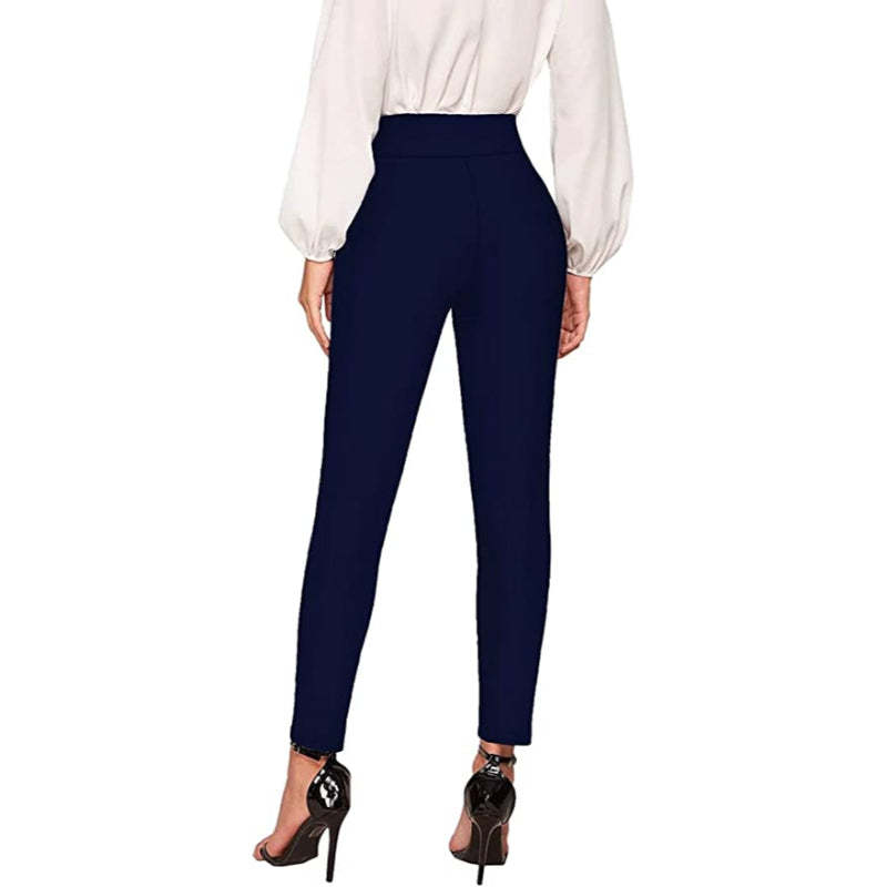 Office Dressy Leggings Skinny Trousers With Print For Women-Legletic