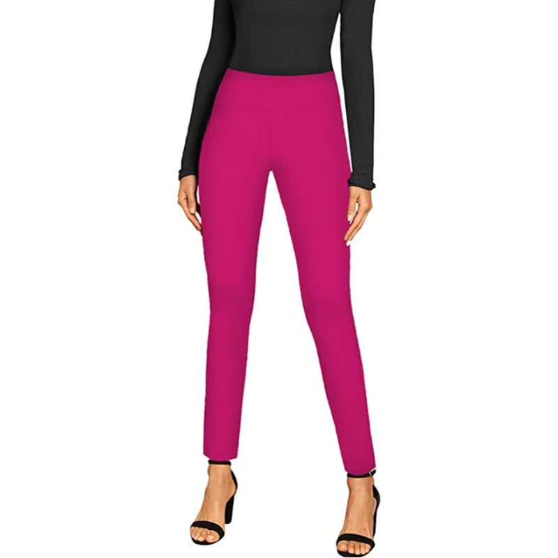 Women Office Printed Dressy Leggings Skinny Trousers-Legletic