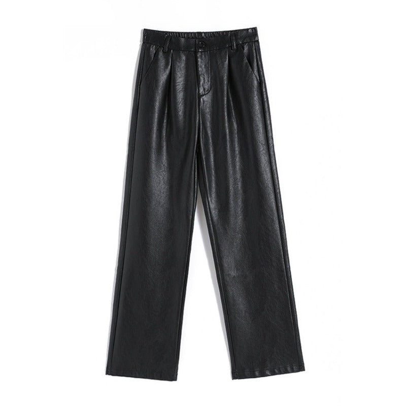 Women's Loose PU Leather Pants-Legletic