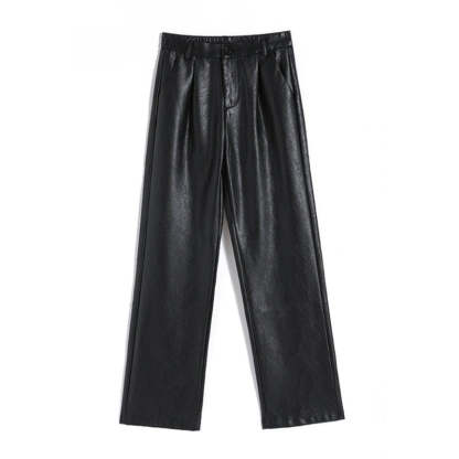 Women's Loose PU Leather Pants-Legletic
