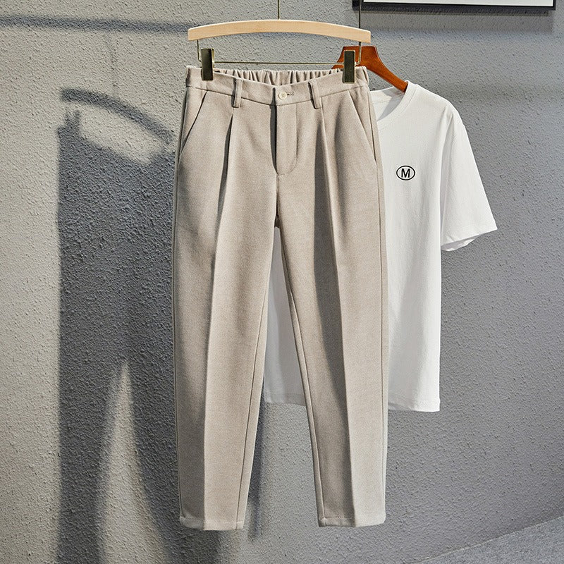 Casual Straight Drape Korean Classic Pants-Legletic