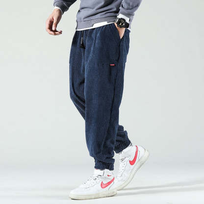 Casual Corduroy Fleece Sweatpants For Men-Legletic