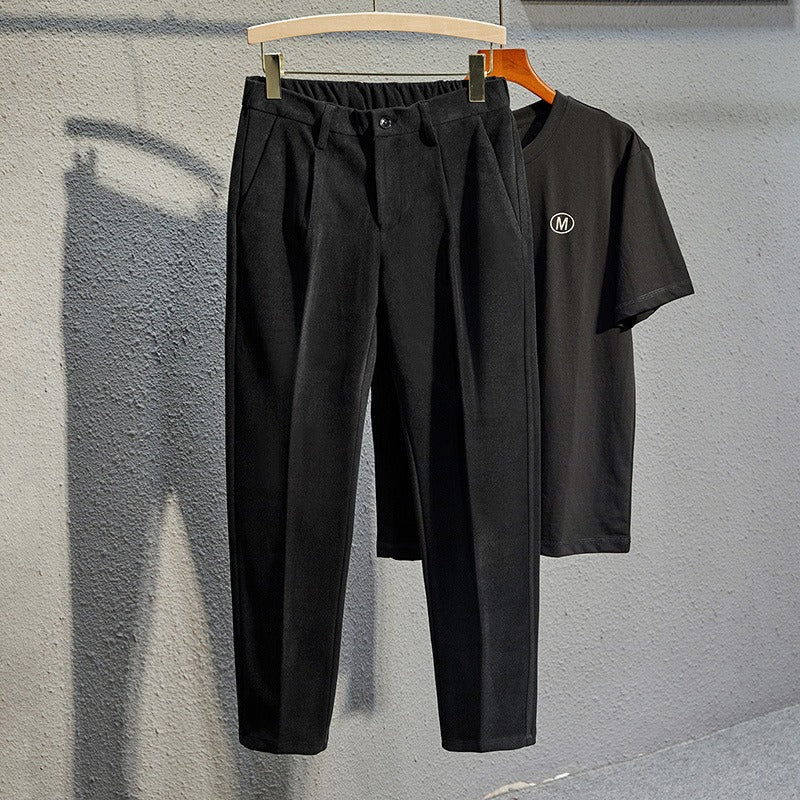 Casual Straight Drape Korean Classic Pants-Legletic