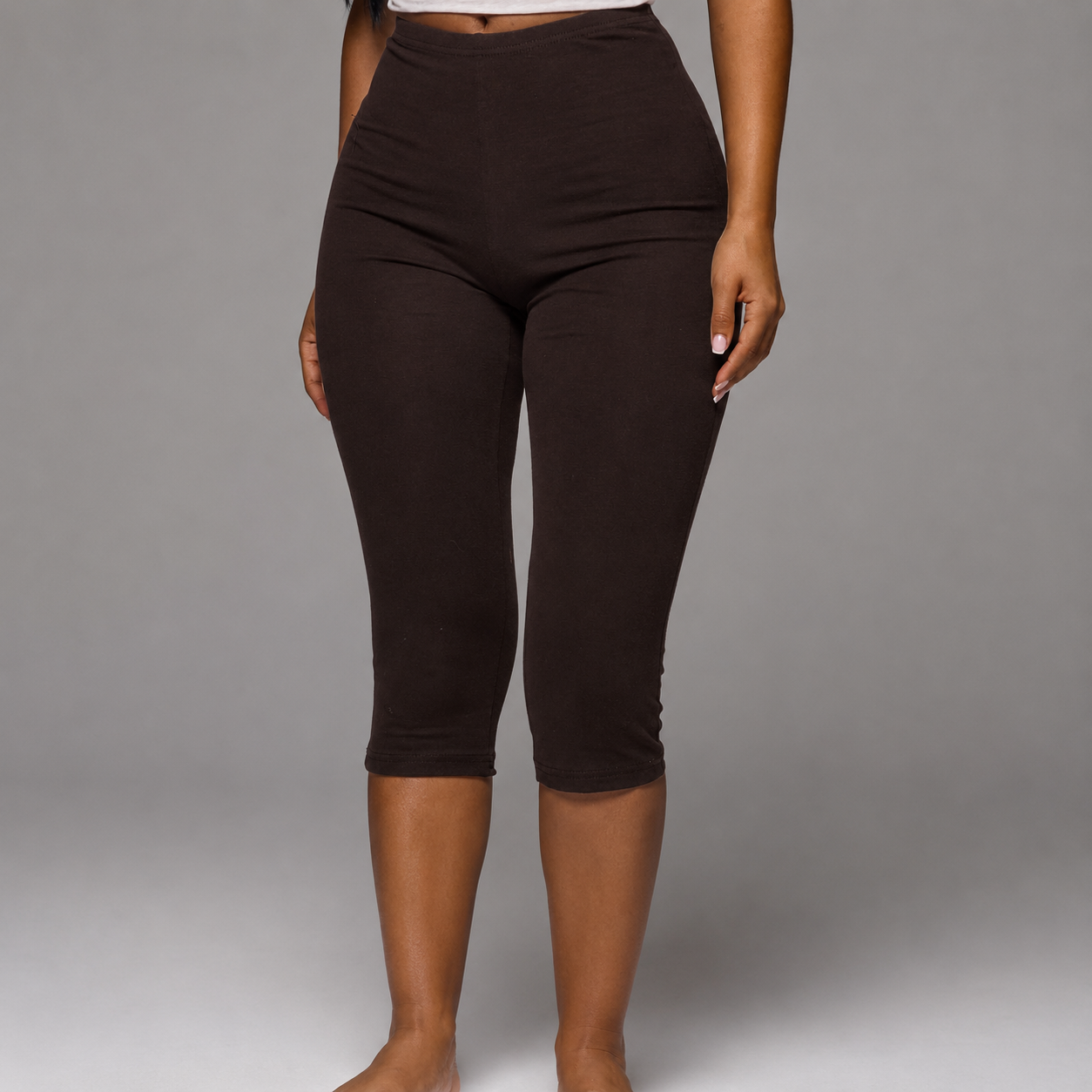 Soft Touch Elasticated Capri Leggings For Women