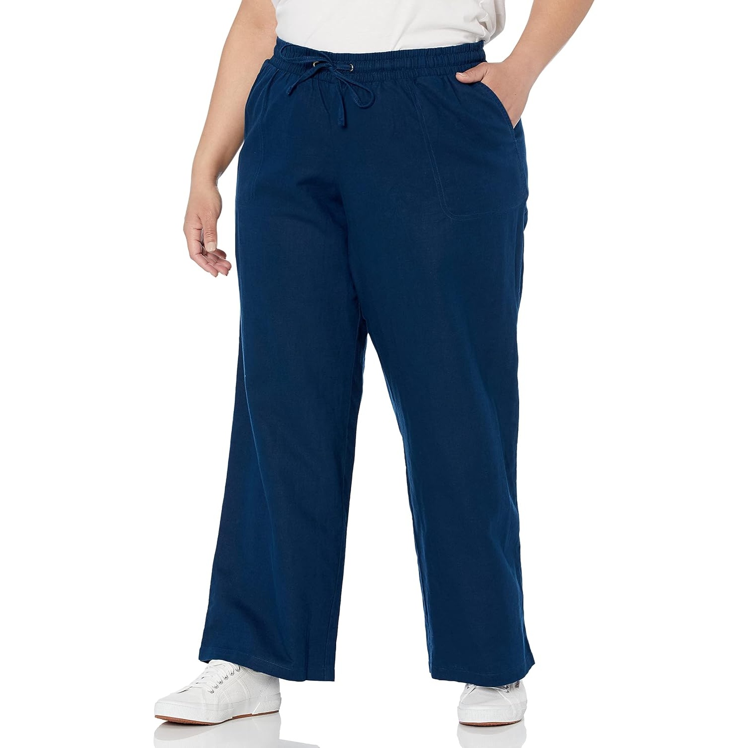 Casual Loose Fit Wide Length Pants With Drawstring For Women
