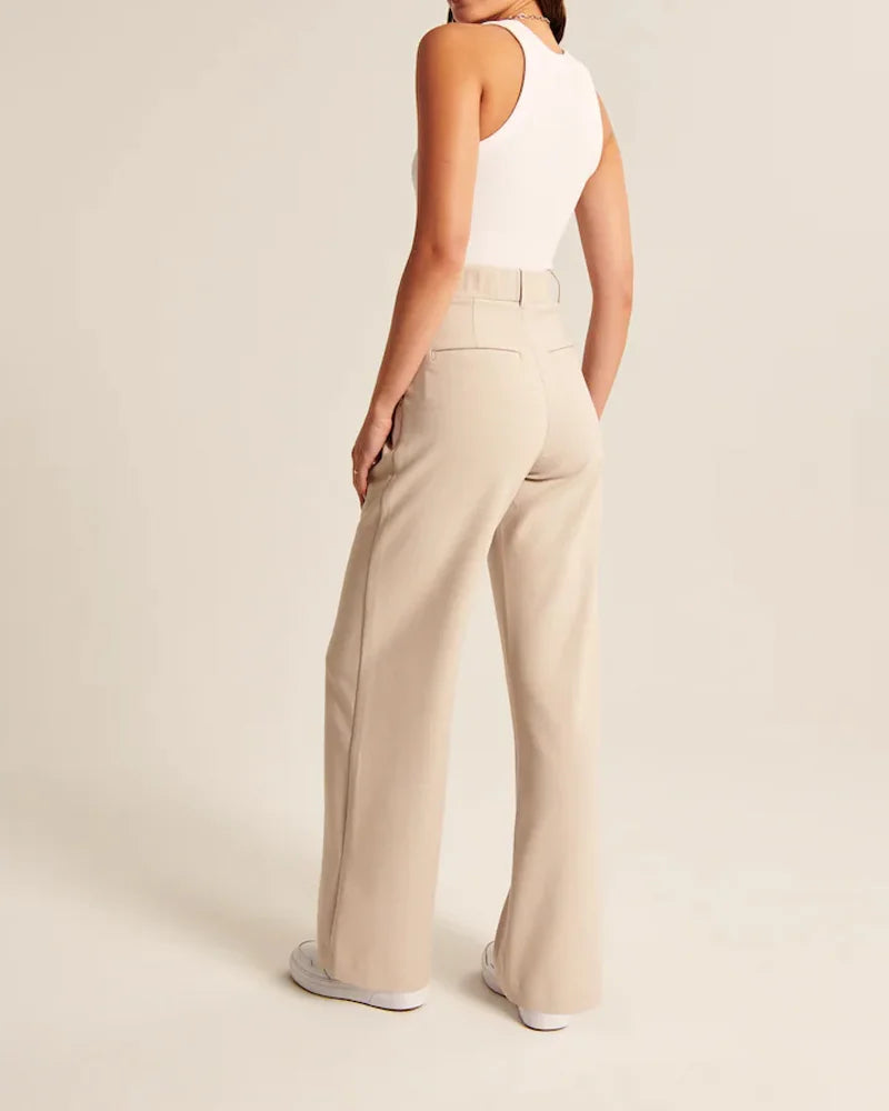 High Waist Tailored Wide Leg Pants-Legletic