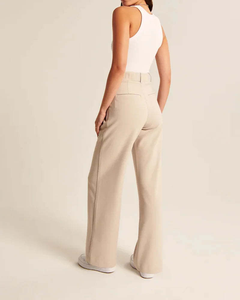 High Waist Tailored Wide Leg Pants-Legletic