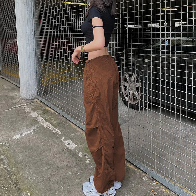 Women Solid Joggers Baggy Trouser Pants-Legletic