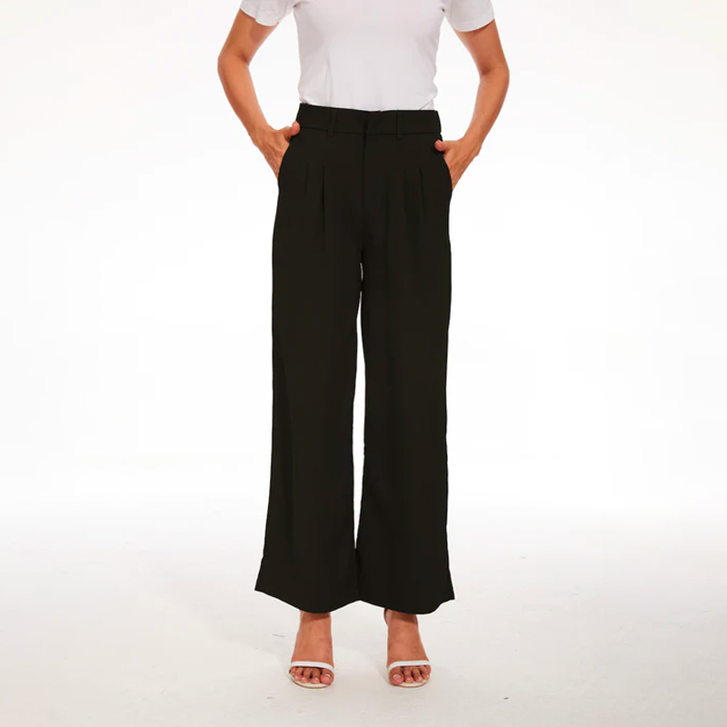 Effortless Tailored Wide Leg Pants-Legletic