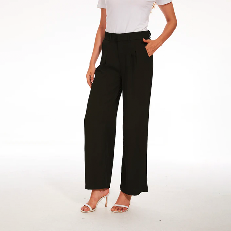 Effortless Tailored Wide Leg Pants-Legletic
