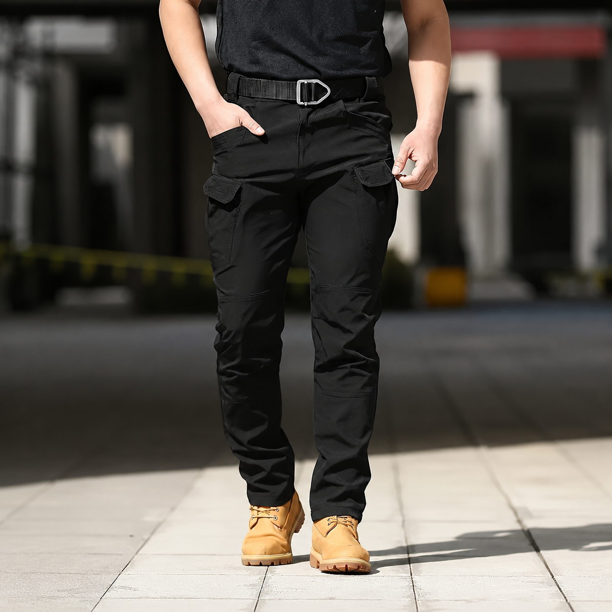 Stretch Cargo Work Pants With Multiple Pockets For Outdoor Men