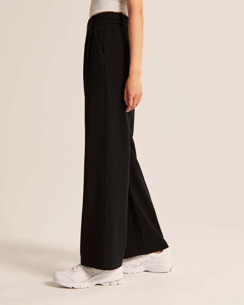 High Waist Tailored Wide Leg Pants-Legletic