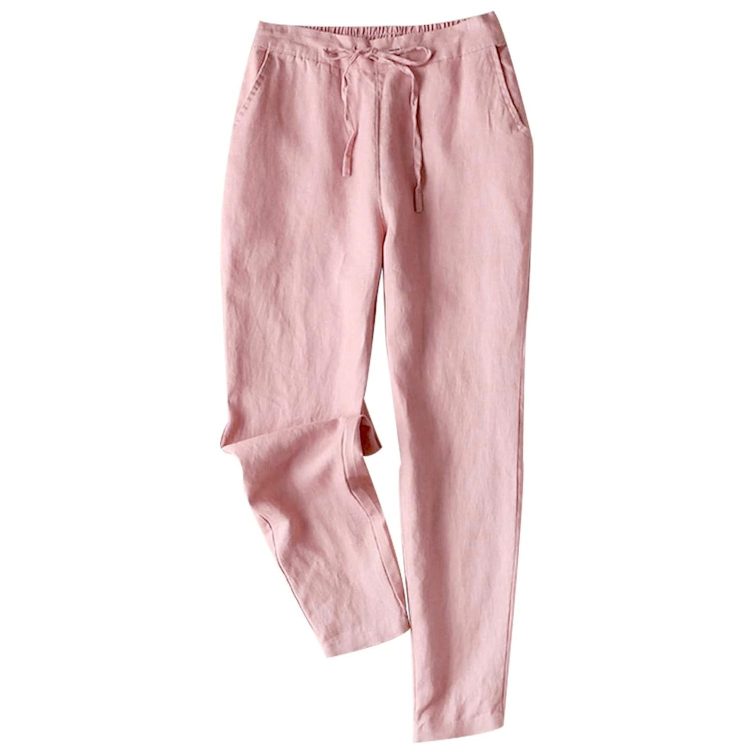 Summer Casual Drawstring Pants With Pockets