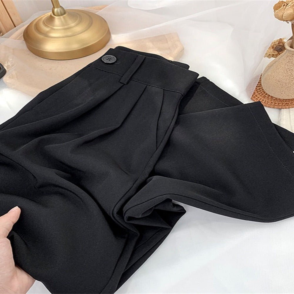 Loose Fit High Waist Straight Pants For Women-Legletic