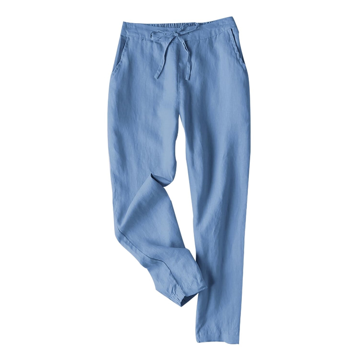 Summer Casual Drawstring Pants With Pockets