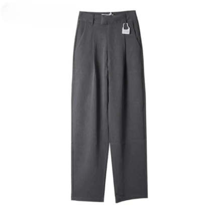 Women's Casual Loose Straight High Waist Long Pants With Pockets-Legletic