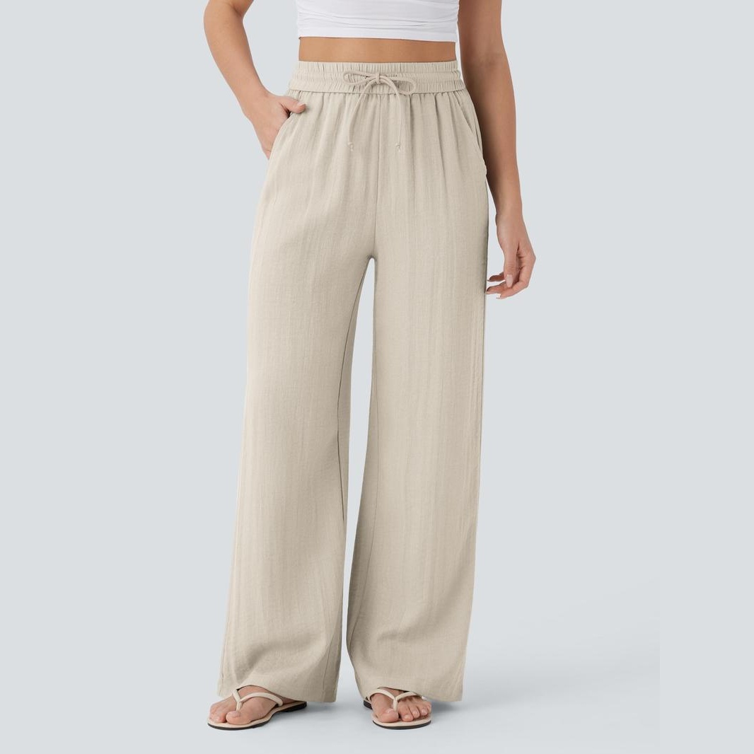 Casual Wide Baggy Pants With Drawstring For Women
