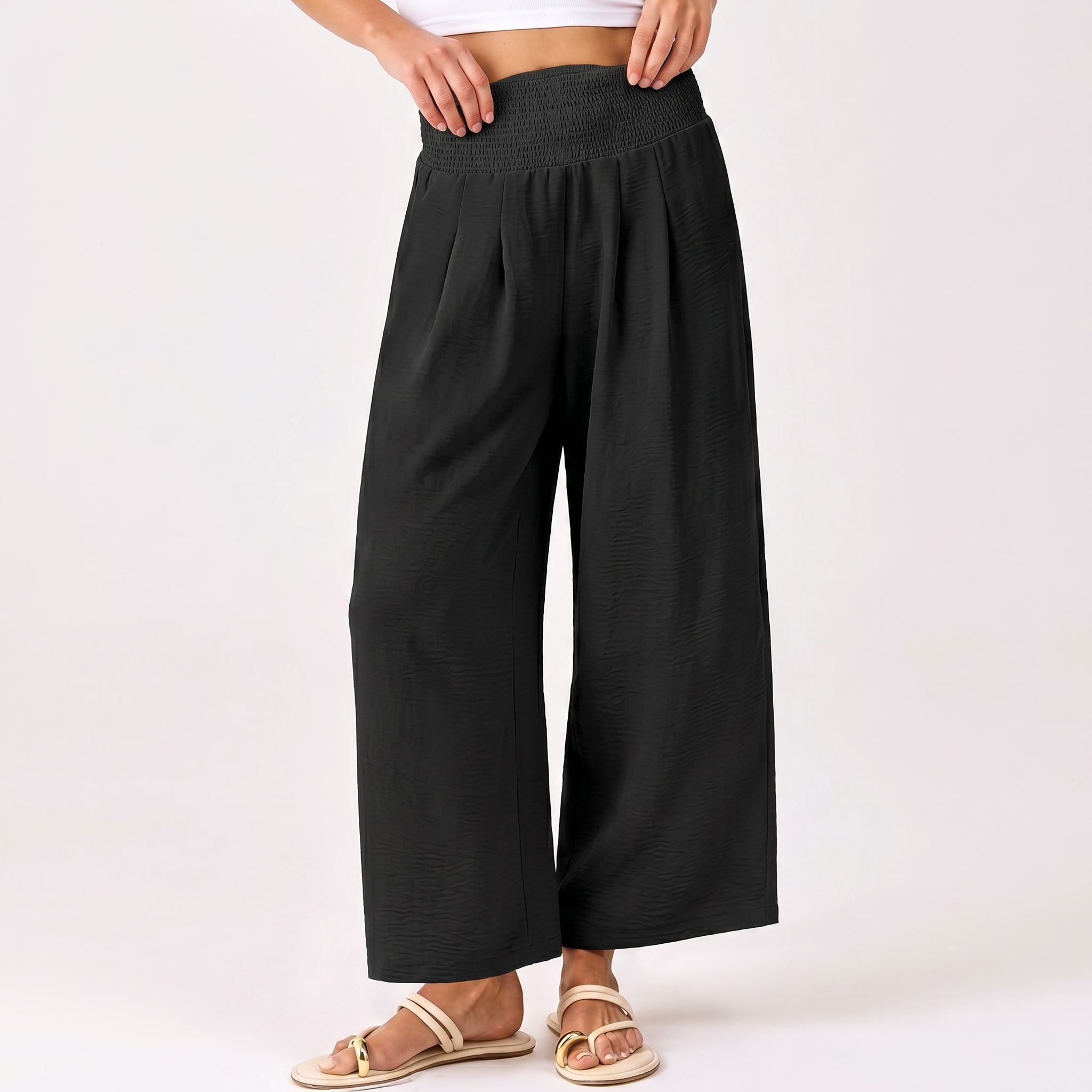 Summer Wide Palazzo Pants With Pockets For Women