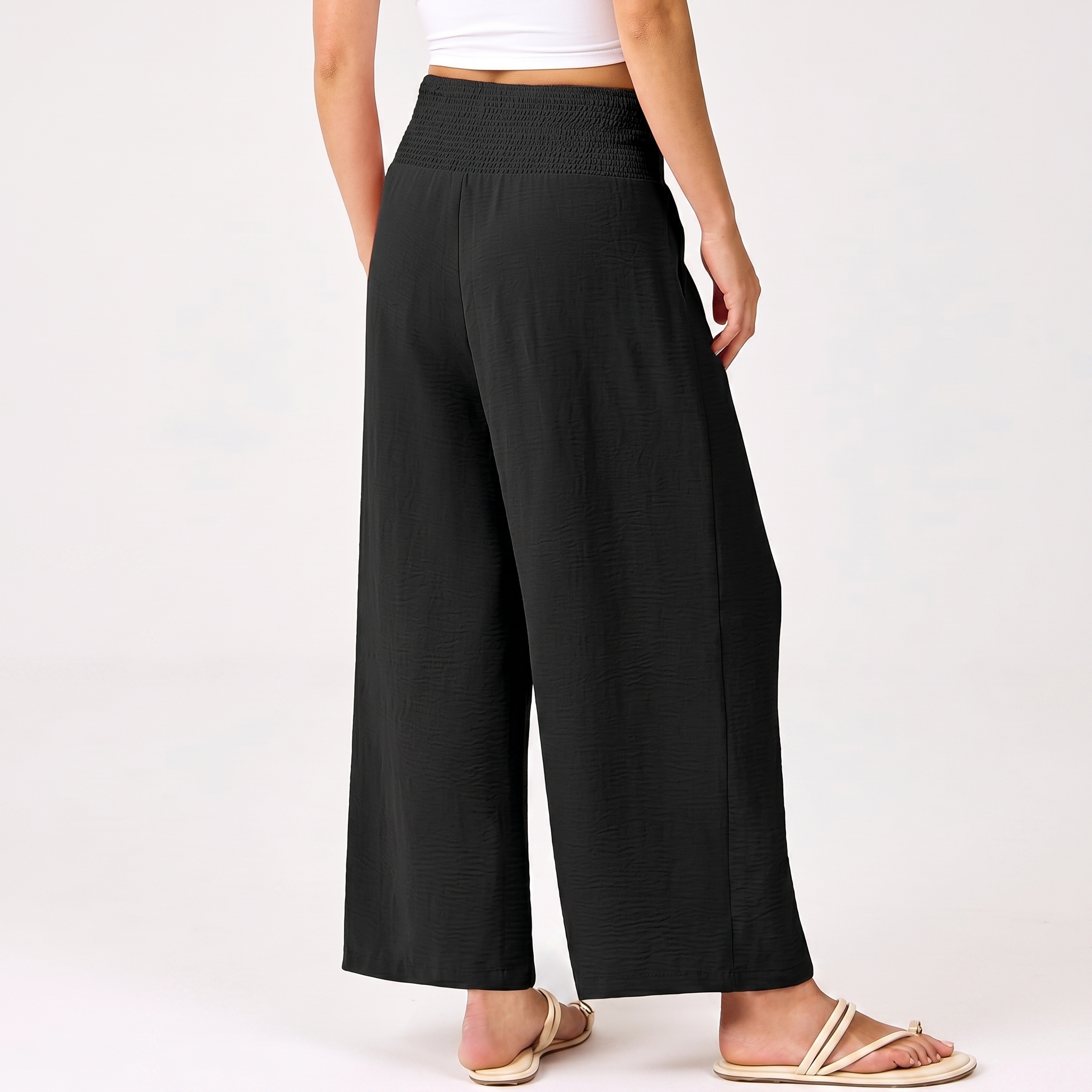 Summer Wide Palazzo Pants With Pockets For Women