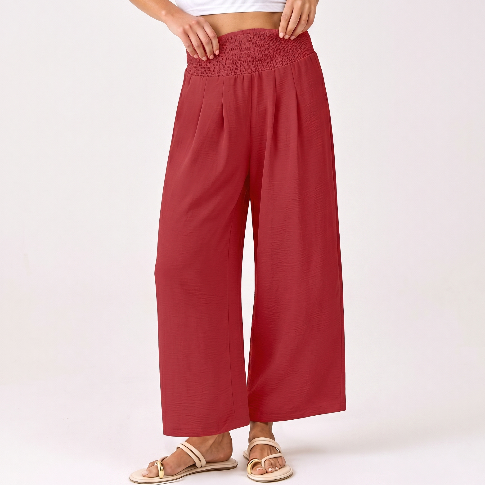 Summer Wide Palazzo Pants With Pockets For Women