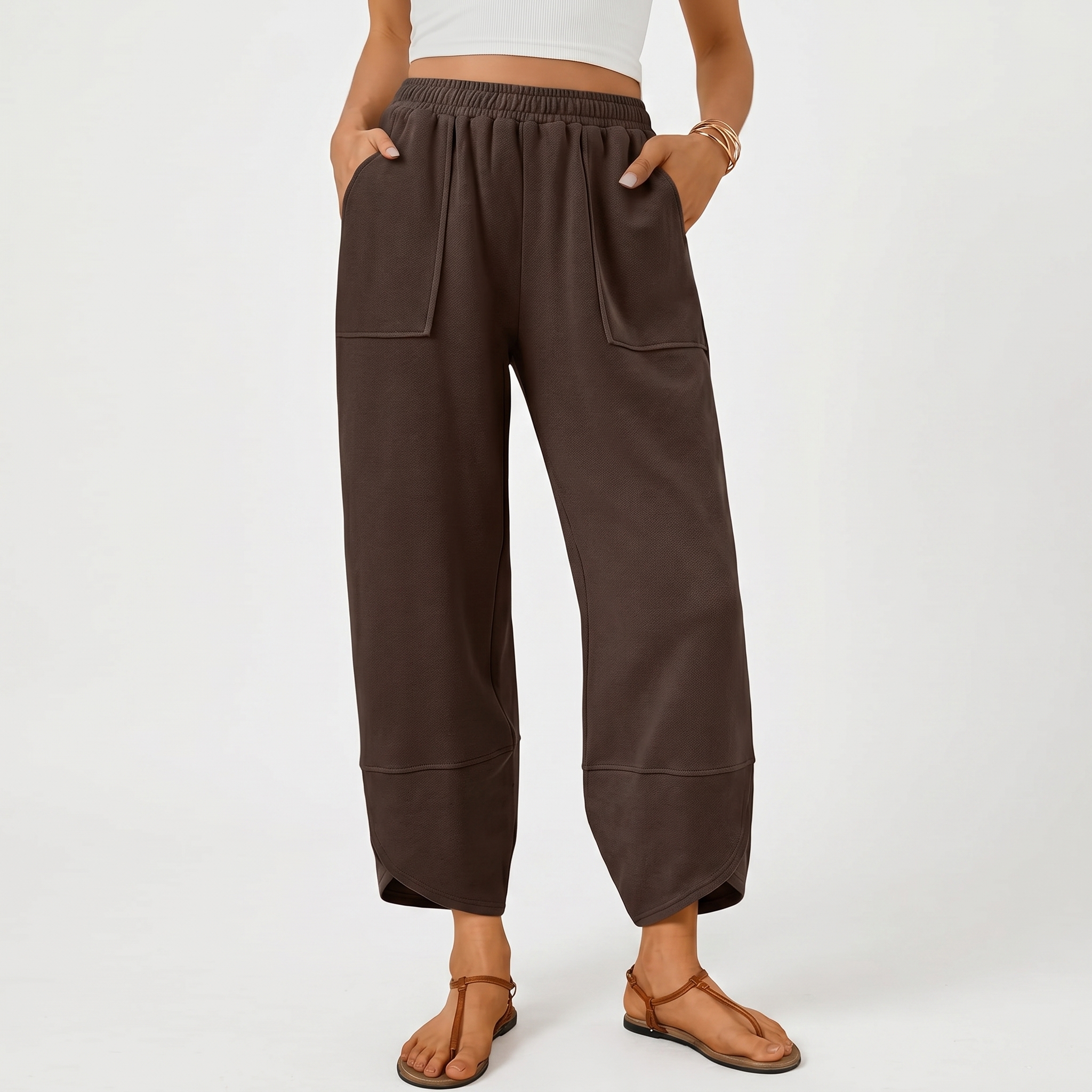 Casual Summer Wide Pants With Pockets For Women