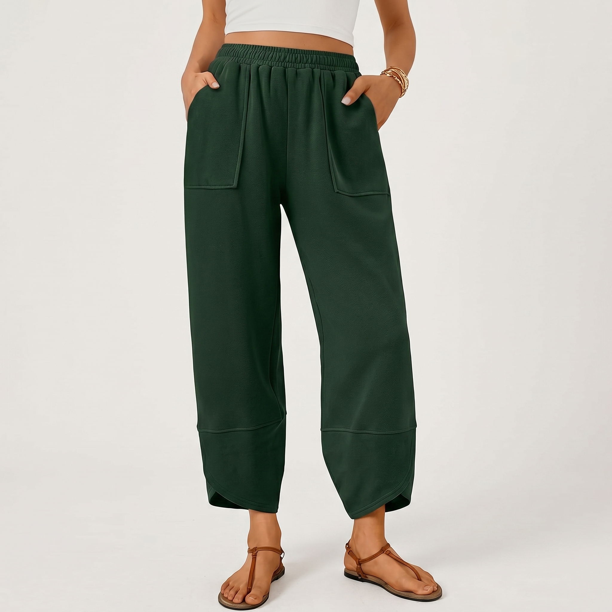 Casual Summer Wide Pants With Pockets For Women