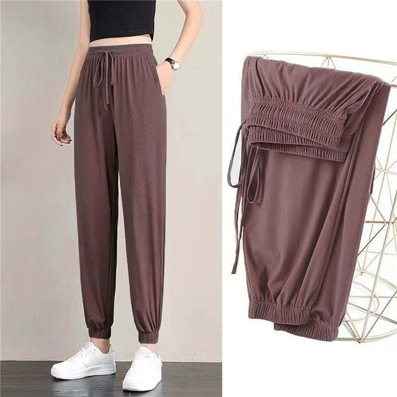 Women's Loose Wide Leg Bunched Feet Sweatpants-Legletic