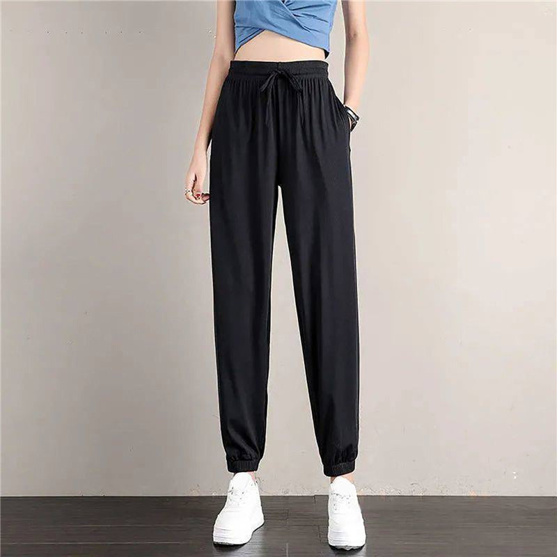 Women's Loose Wide Leg Bunched Feet Sweatpants-Legletic