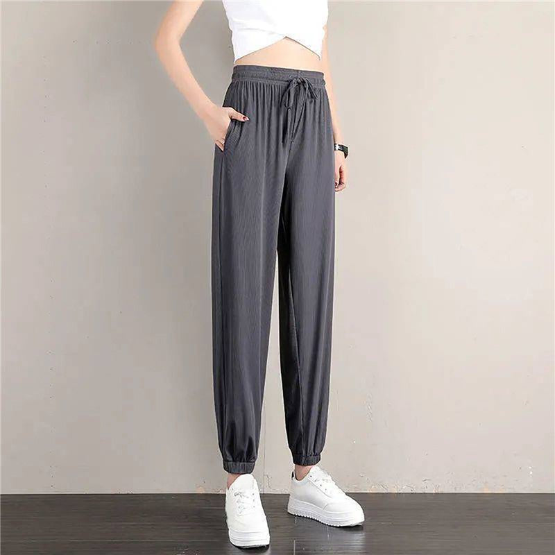 Women's Loose Wide Leg Bunched Feet Sweatpants-Legletic