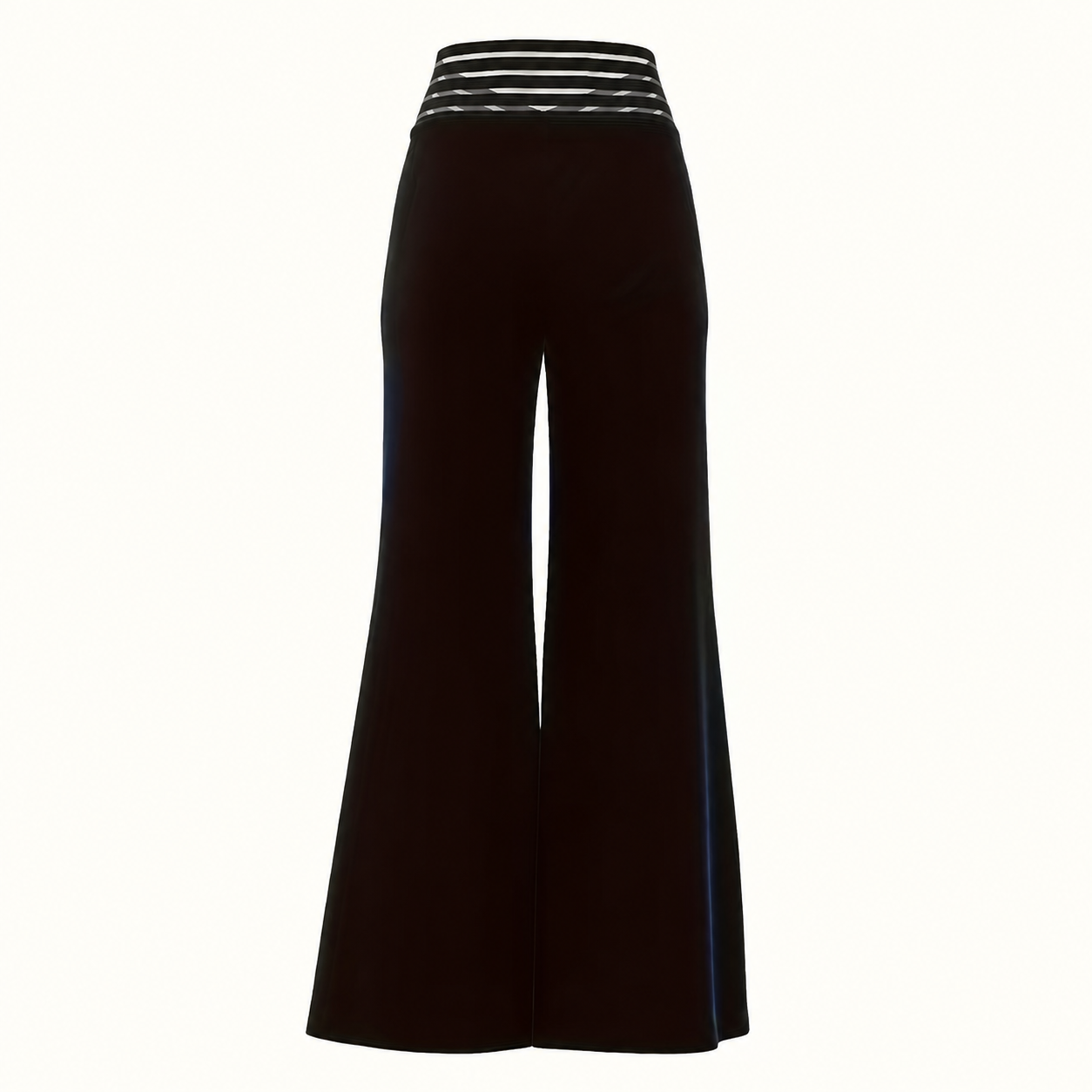 High Rise Cross Over Patch Wide Solid Pants For Women