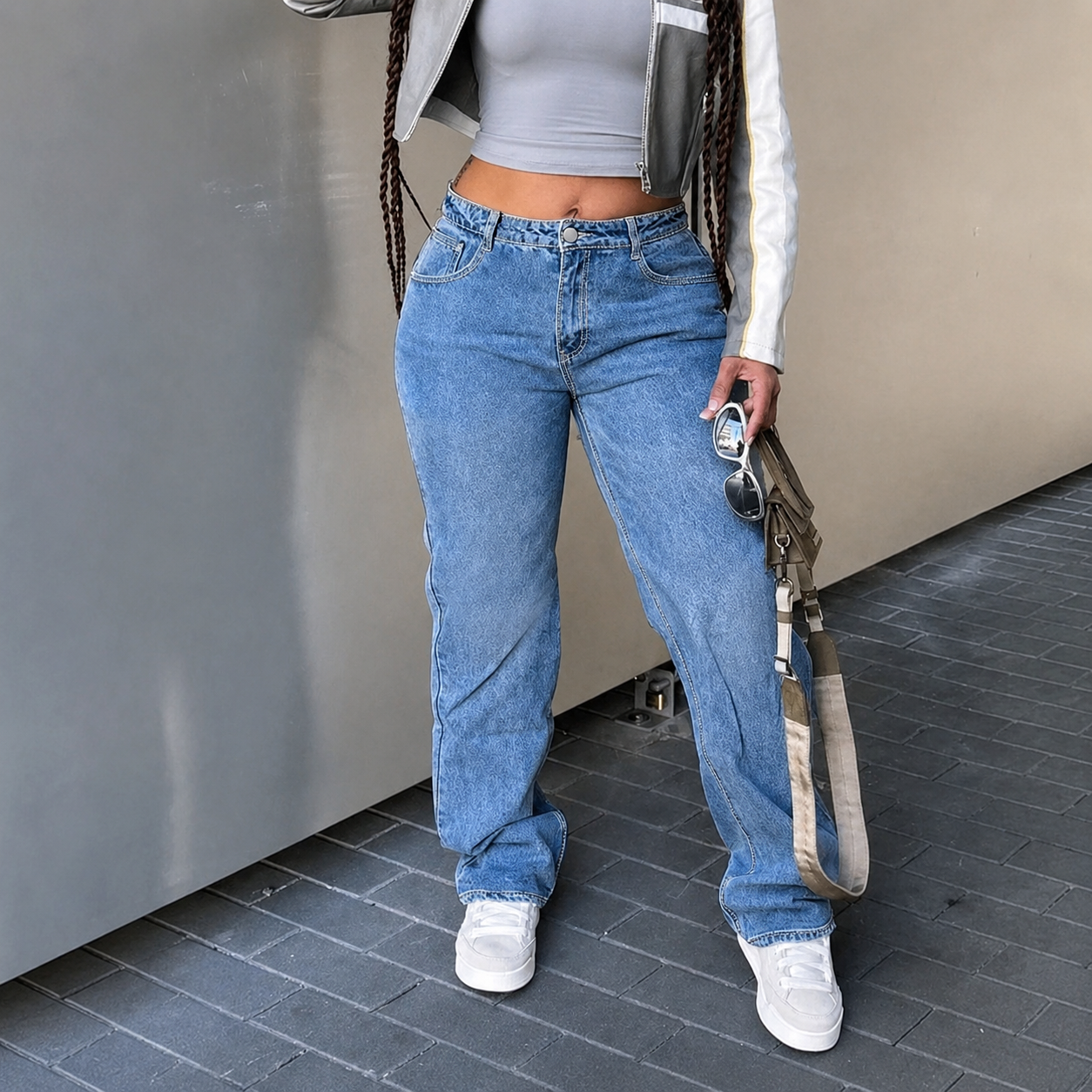 Casual Solid Slim Fit Jeans With Pockets For Women