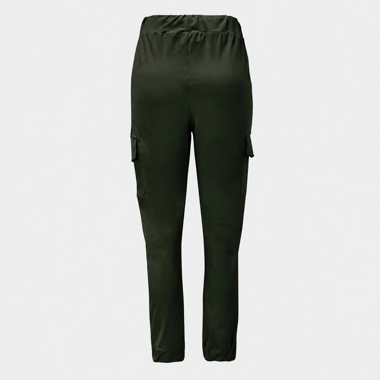 Casual Solid Long Cargo Pants With Drawstring And Pockets For Women