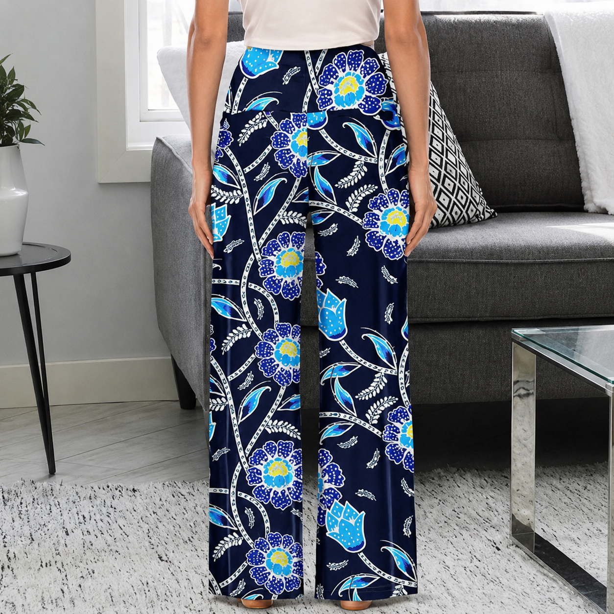 Casual Wide Flowy Loose Fit Pants For Women