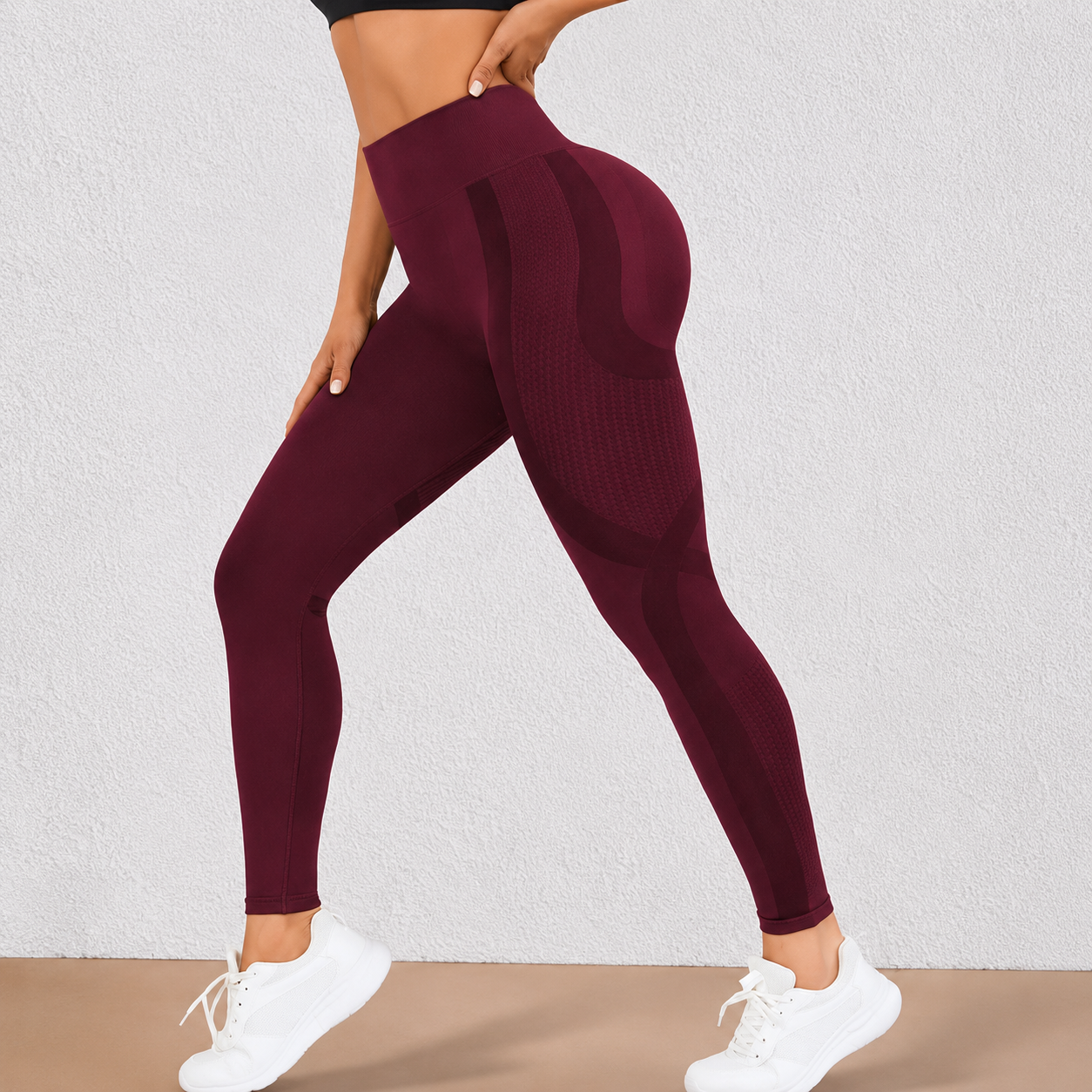 High Rise Stretch Workout Running Leggings For Women