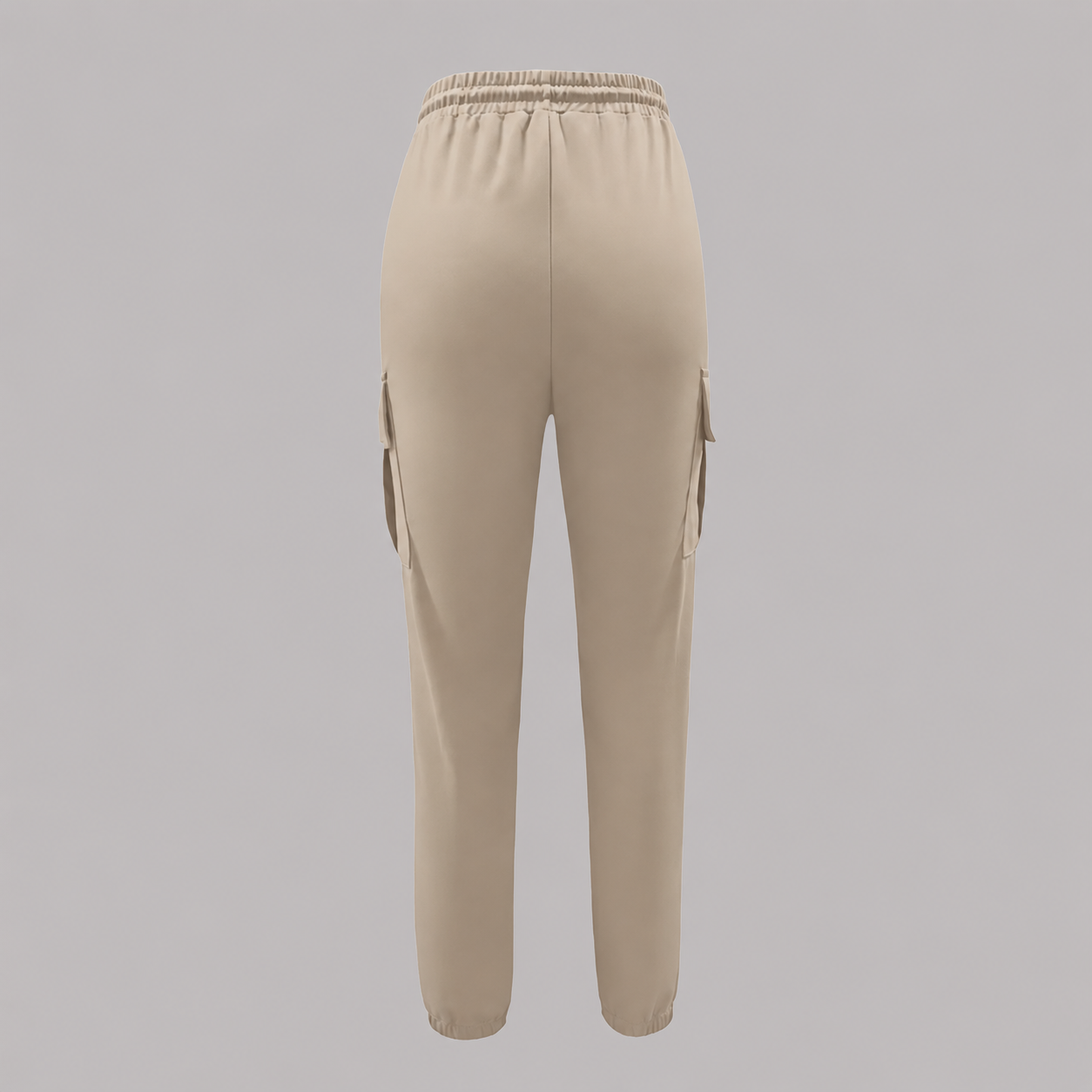 Regular Fit Drawstring Cargo Trouser Pants With Pockets For Women