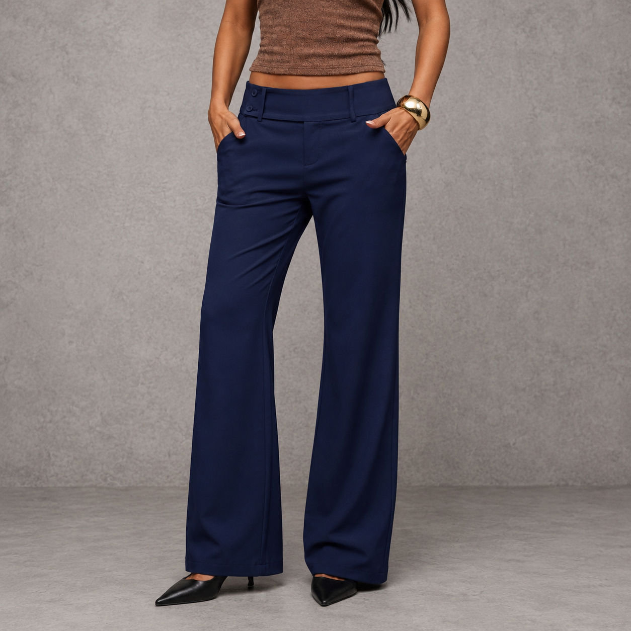 Casual Solid Low Rise Pants For Women