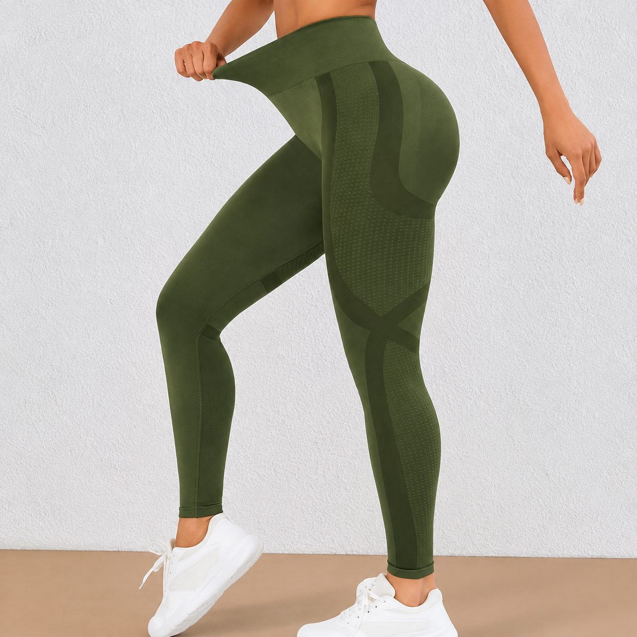 High Rise Stretch Workout Running Leggings For Women
