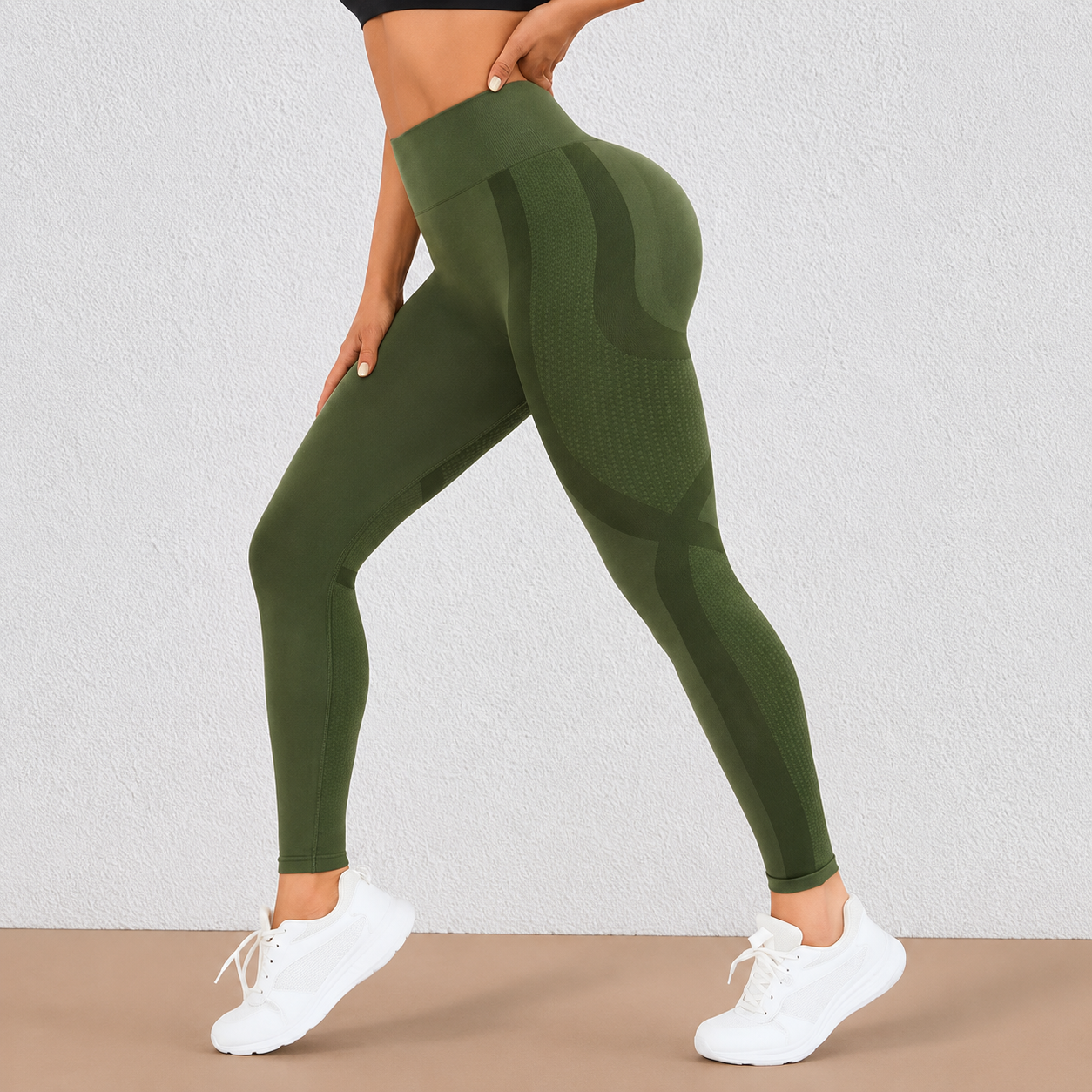 High Rise Stretch Workout Running Leggings For Women