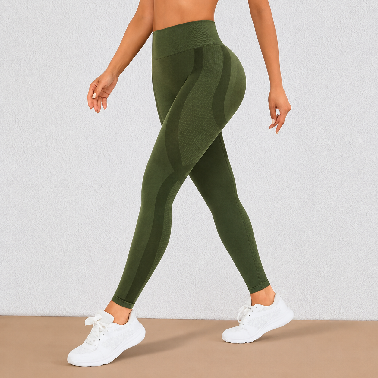High Rise Stretch Workout Running Leggings For Women