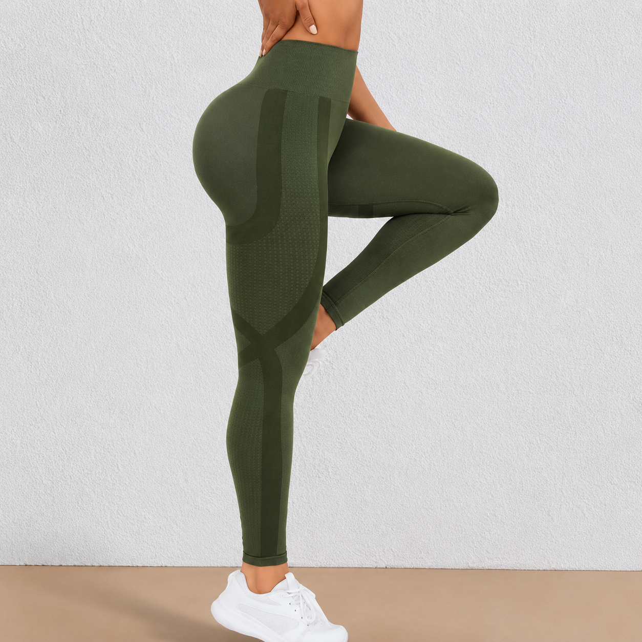 High Rise Stretch Workout Running Leggings For Women