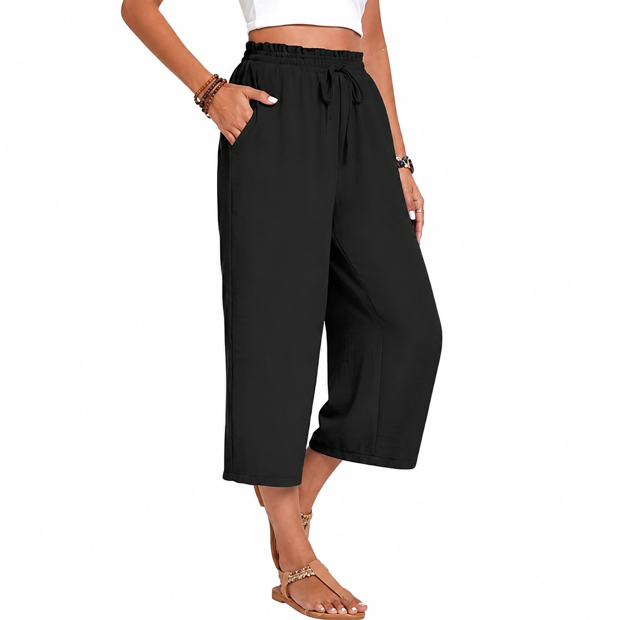 Casual Lounge Wide Loose Pants With Drawstring For Women