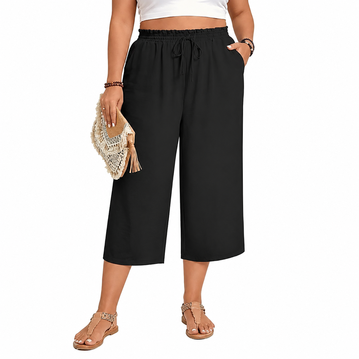 Casual Lounge Wide Loose Pants With Drawstring For Women