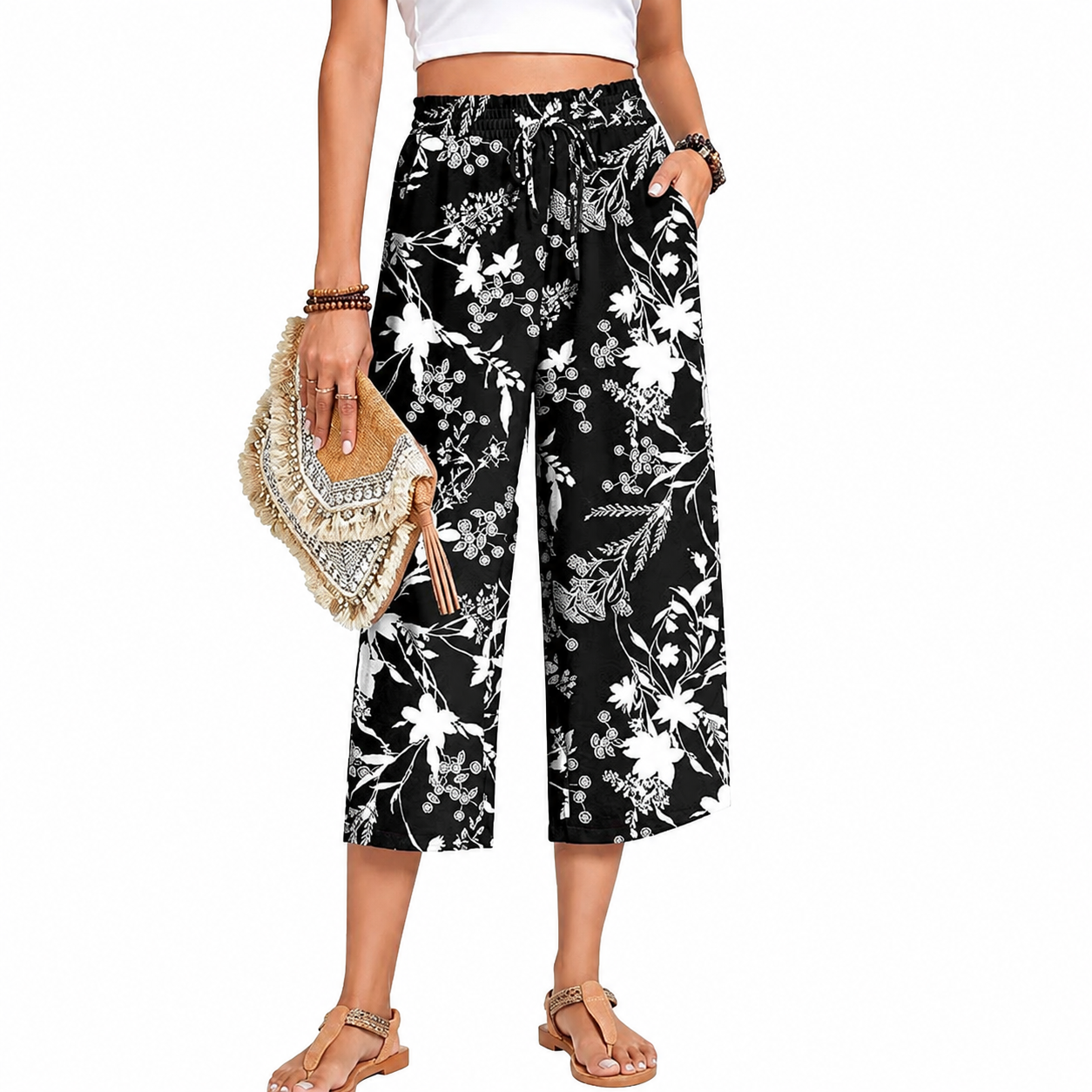 Casual Lounge Wide Loose Pants With Drawstring For Women