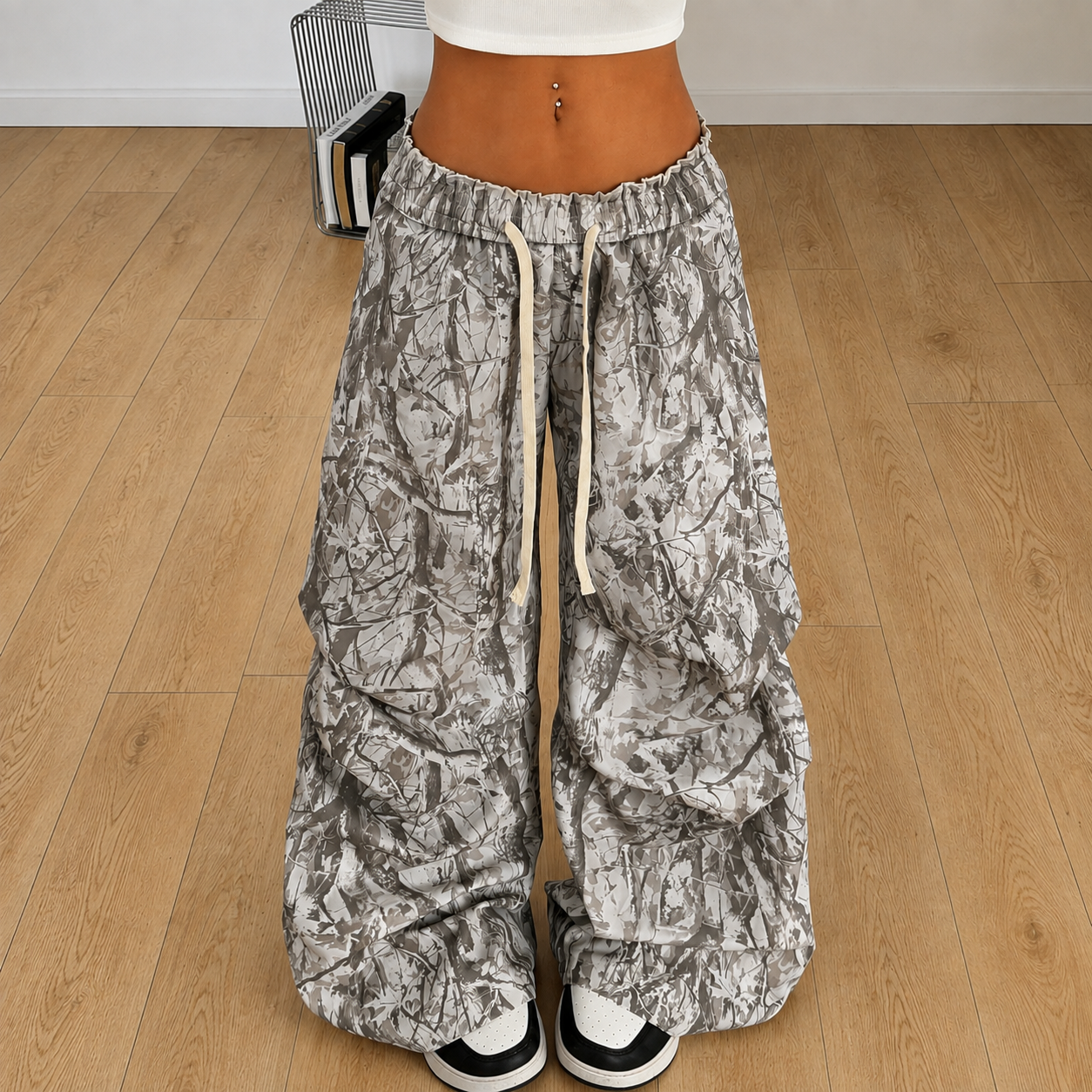 Casual Athletic Streetwear Vintage Wide Straight Sweatpants For Women
