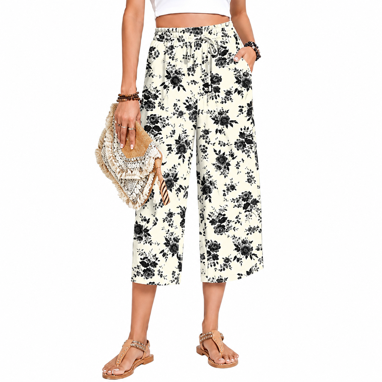 Casual Lounge Wide Loose Pants With Drawstring For Women