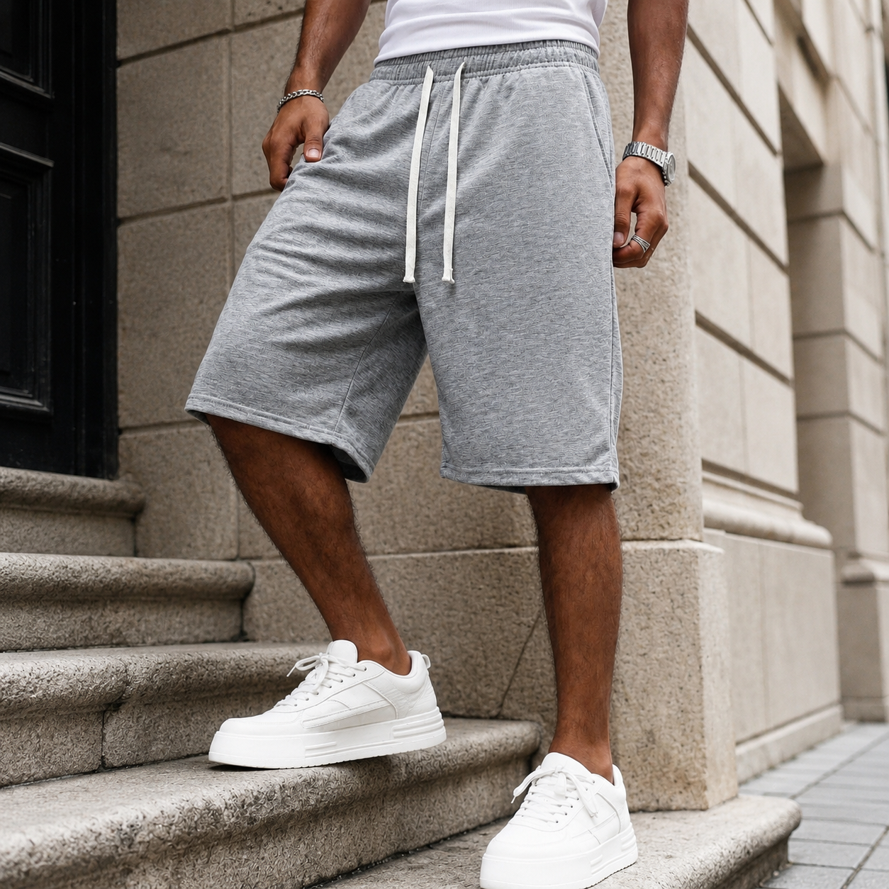 Casual Wide Length Sports Pants For Men