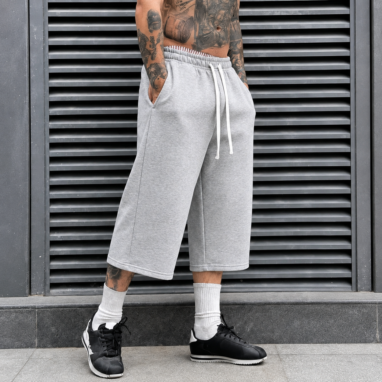Casual Wide Length Sports Pants For Men